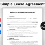 Printable Lease Agreement. Rental Agreement Template. Residential Regarding Printable Lease Agreement Rental Property