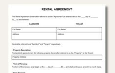 Rental Agreement Templates | Simple Editable Rental Agreements within Fillable Printable Lease Agreement