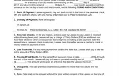 Six-Month Rental Agreement - Pitzer Enterprises, Llc for 6 Month Rental Agreement Format