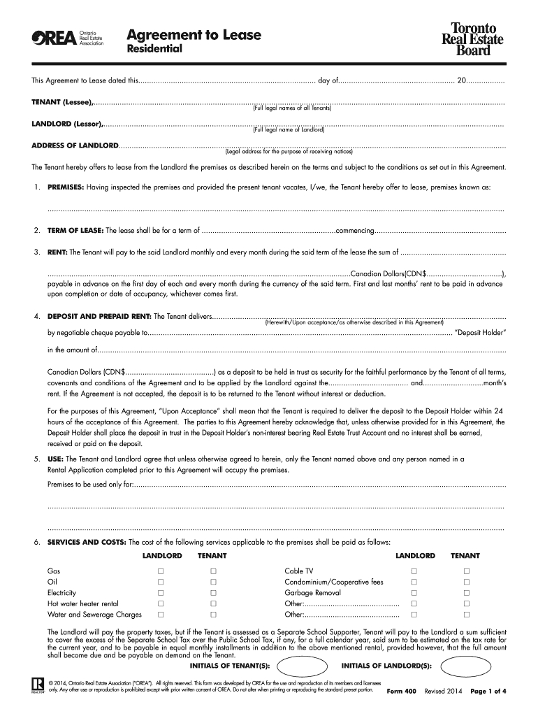 Standard Lease Agreement Pdf Ontario: Fill Out &amp;amp; Sign Online | Dochub for Rental Lease Agreement Free Printable Ontario
